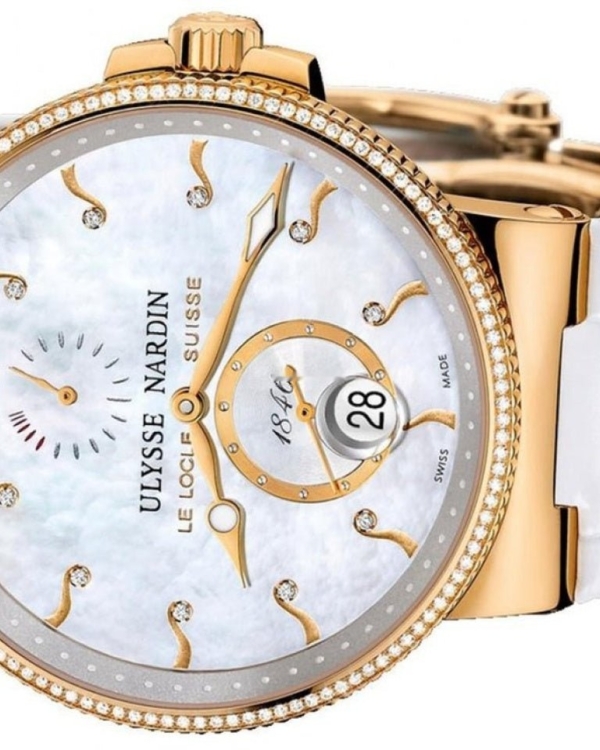 Ulysse Nardin Maxi Marine Chronometer 18K Rose Gold Diamonds
