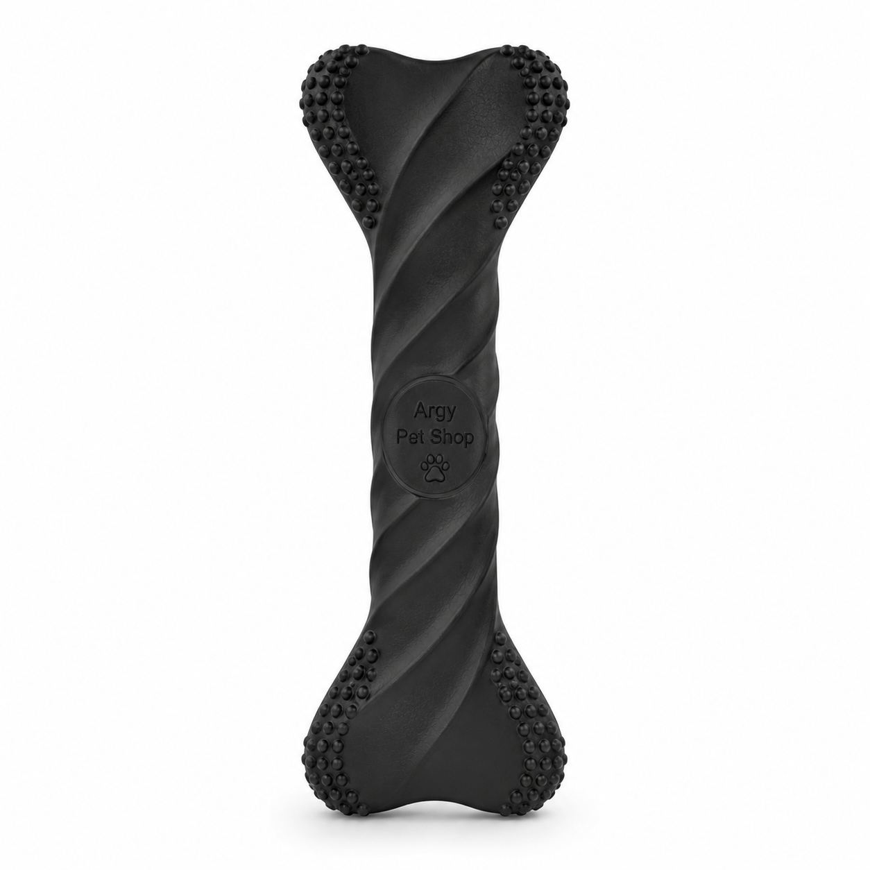 Argy Pet Shop Twisted Bone Chew Dog Toy – Durable Textured Rubber Dental Toy for Medium & Large Dogs