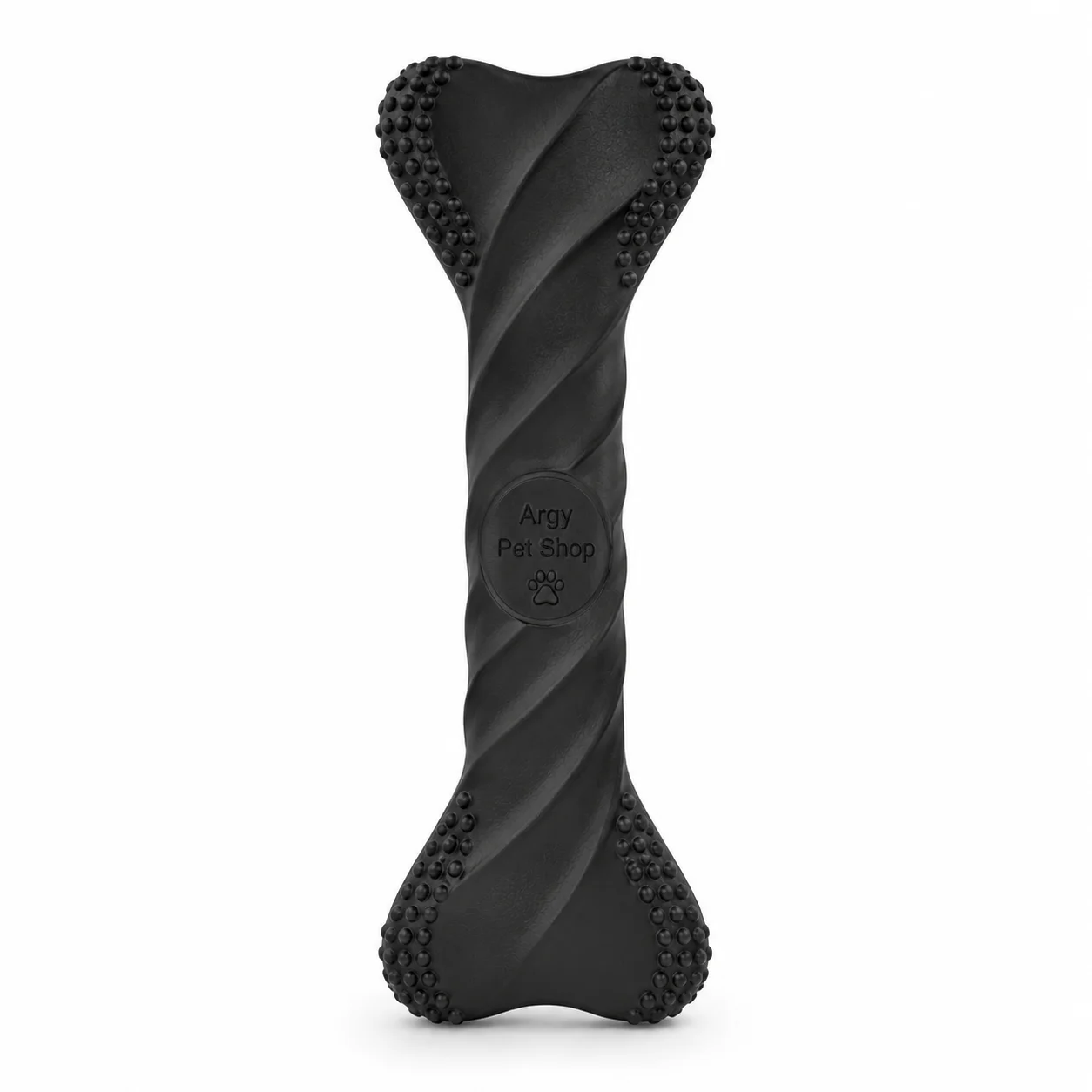 Argy Pet Shop Twisted Bone Chew Dog Toy – Durable Textured Rubber Dental Toy for Medium & Large Dogs